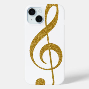 Golden Treble Clef Musical Note iPhone 15 Case