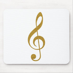 golden treble clef musical note for her mouse mat
