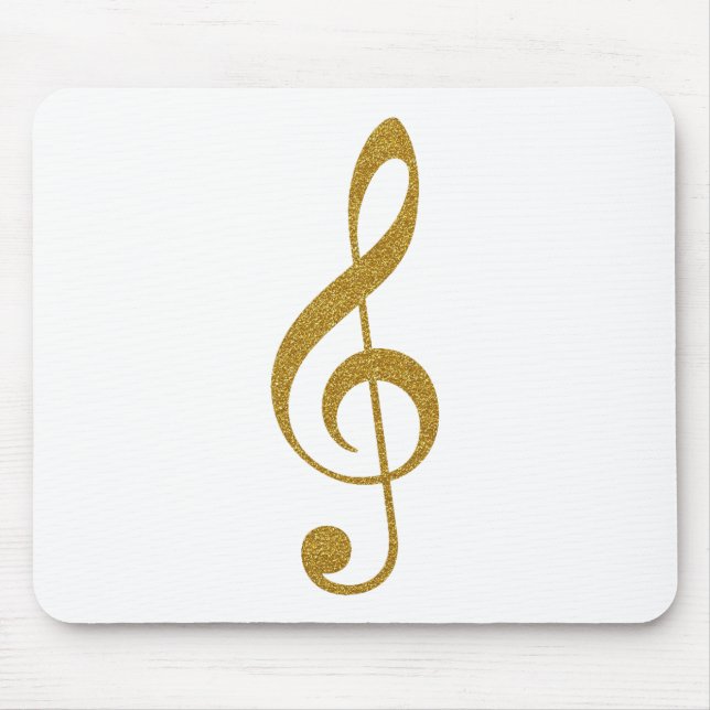 golden treble clef musical note for her mouse mat (Front)