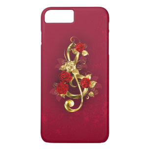 Golden Treble Clef with Rose Flowers iPhone 8 Plus/7 Plus Case