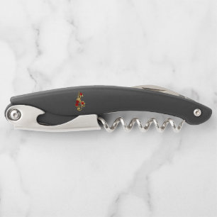 Golden Treble Clef with Rose Flowers Corkscrew