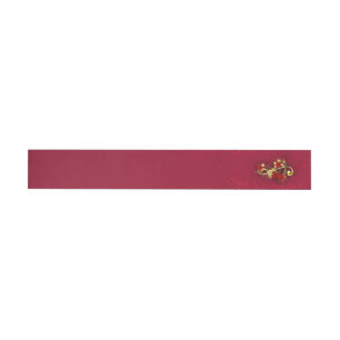 Golden Treble Clef with Rose Flowers Wraparound Address Label
