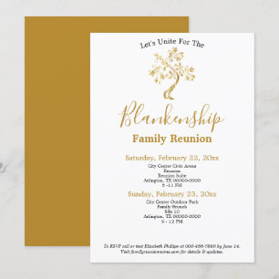 Golden Tree 2-Day Family Reunion Gathering Invitation