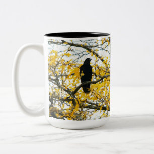 Golden Tree And crow Two-Tone Coffee Mug