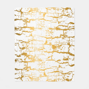 Golden Tree Bark Cracks Fleece Blanket