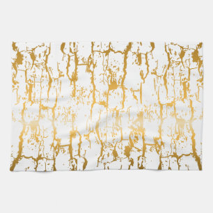 Golden Tree Bark Cracks Tea Towel
