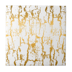 Golden Tree Bark Cracks Tile