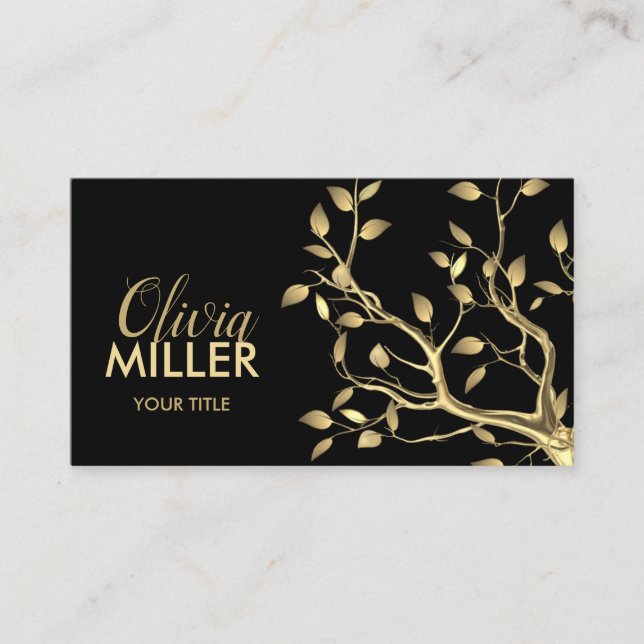 Golden Tree Branch  Business Card (Front)
