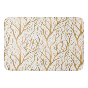 Golden Tree Branches - change background colour Bath Mat