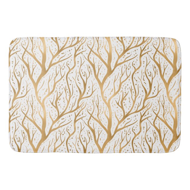 Golden Tree Branches - change background colour Bath Mat (Front)