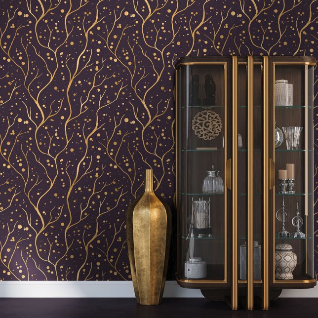 Golden Tree Branches - change background colour Wallpaper (Creator Uploaded)