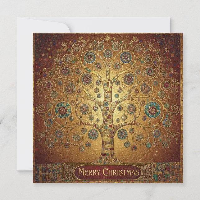 Golden Tree Christmas Card – Elegant Holiday Greet (Front)