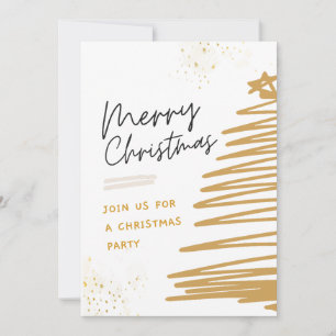 Golden Tree Christmas Party  Invitation