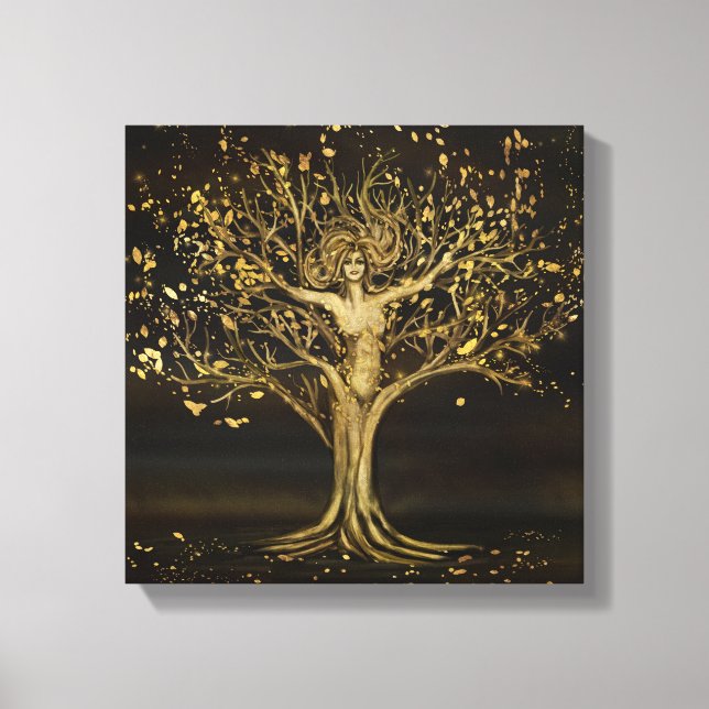 Golden Tree Goddess Canvas Print (Front)