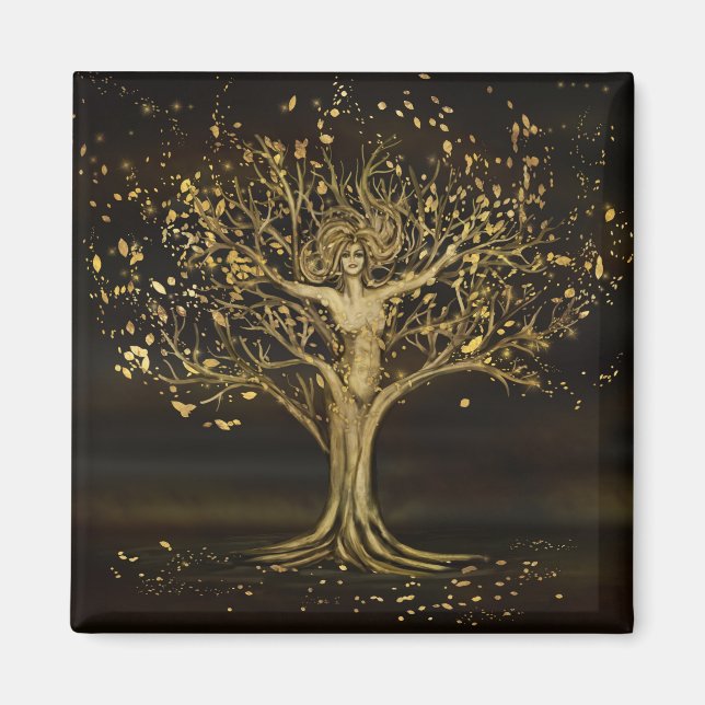 Golden Tree Goddess Magnet (Front)