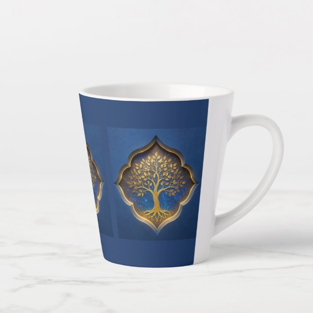 Golden Tree in Celestial Frame Gift Latte Mug (Right)