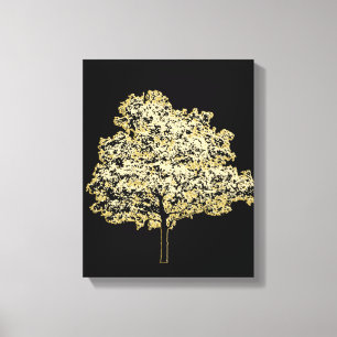 Golden Tree Nature Original art Canvas Print