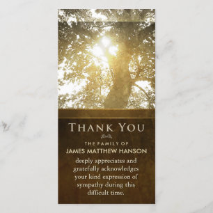 Golden Tree Nostalgia Sympathy Thank You Card