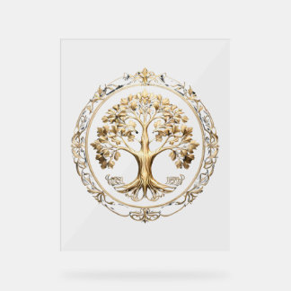Golden Tree of Life Acrylic Sign