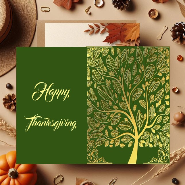 Golden Tree Of Life Fall Colour Leaves Thanksgivin Holiday Postcard (Golden Tree Of Life Fall Color Leaves Thanksgiving Holiday Postcard)