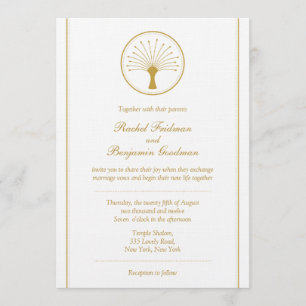 Golden Tree of Life - Jewish Wedding Invitation