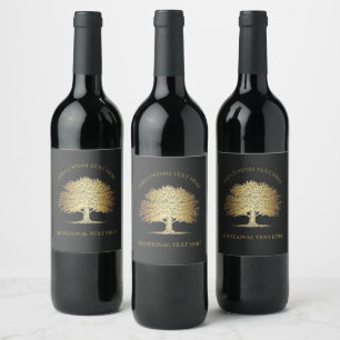 Golden Tree of Life (Oak Tree) Wine Label