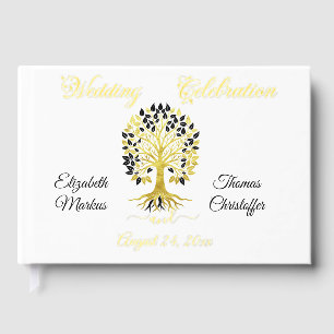 Golden Tree of Life Timeless Sophisticated Elegant Guest Book
