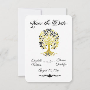 Golden Tree of Life Timeless Sophisticated Elegant Save The Date