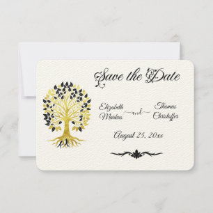 Golden Tree of Life Timeless Sophisticated Elegant Save The Date