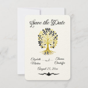 Golden Tree of Life Timeless Sophisticated Wedding Save The Date