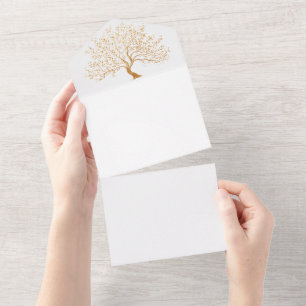 Golden Tree of Life Wedding Invitation