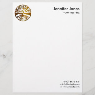 Golden Tree of life  -Yggdrasil Custom Letterhead
