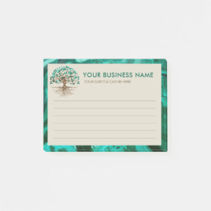 Golden Tree of life - Yggdrasil - Malachite Leaves Post-it Notes