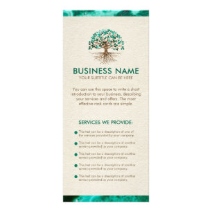 Golden Tree of life - Yggdrasil - Malachite Leaves Rack Card