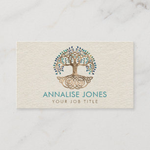 Golden Tree of life - Yggdrasil - Marble Leaves Business Card