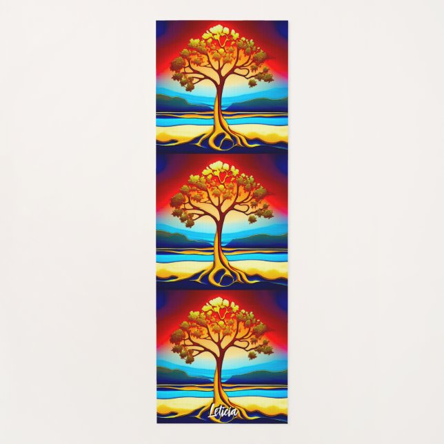 Golden Tree of Life  Yoga Mat (Front)