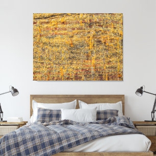Golden Tree Resin On Rustic Wood Canvas Print