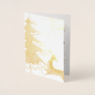 Golden Tree Star 1st Christmas Best Dad Photo Foil Card