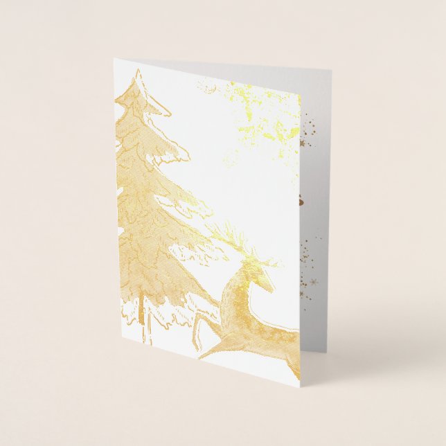 Golden Tree Star 1st Christmas Best Dad Photo Foil Card (Front)