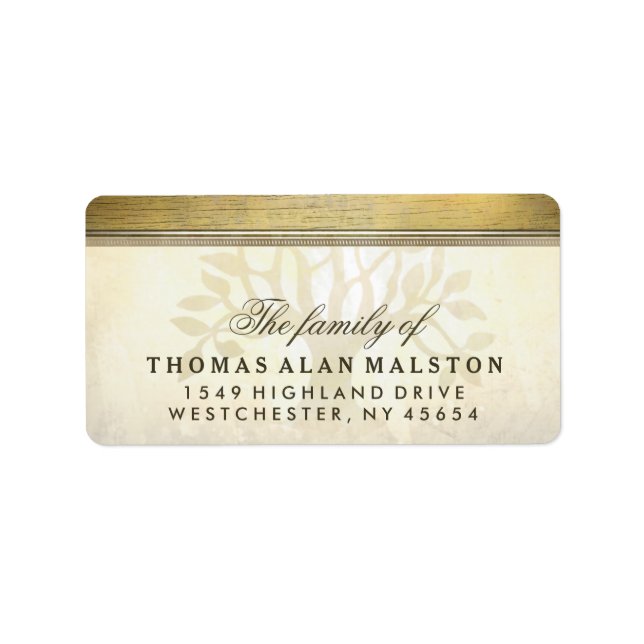 Golden Tree Sympathy Matching Address Labels (Front)