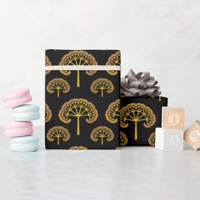 Golden Trees Wrapping Paper (Baby Shower)