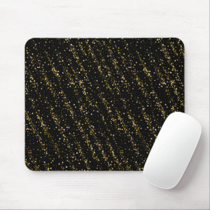 Golden Triangle Dots On Black Background Shiny Lux Mouse Mat