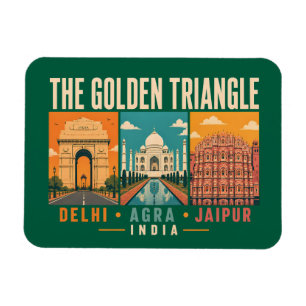 Golden Triangle India Illustration Vintage Magnet