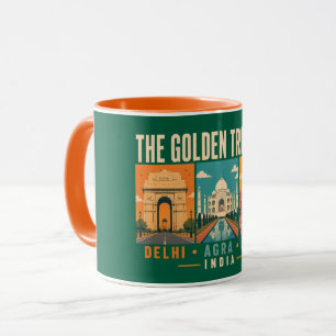 Golden Triangle India Illustration Vintage Mug