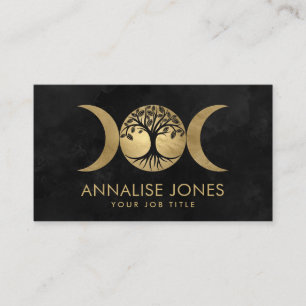Golden Triple moon - Tree of life Business Card