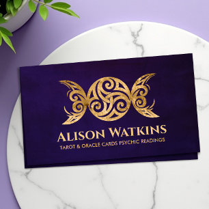 Golden Triskele - Triple Moon Business Card