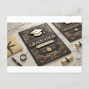 Golden Triumph: Luxury Graduation Card" Postcard