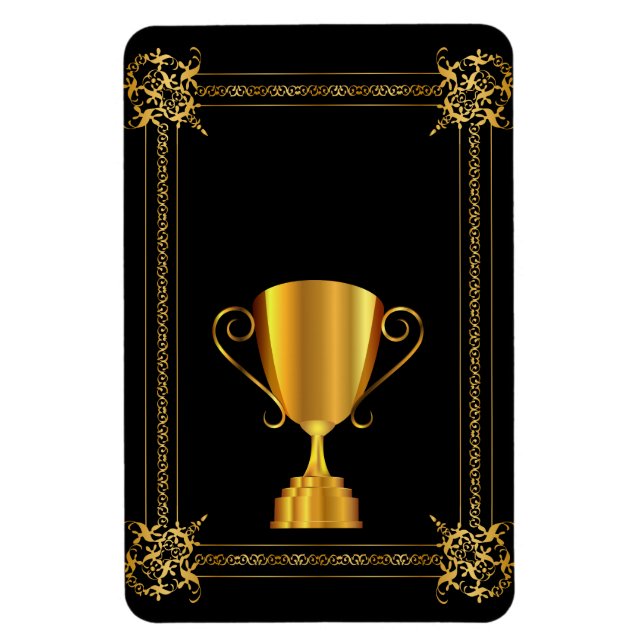 Golden trophy cup magnet (Vertical)