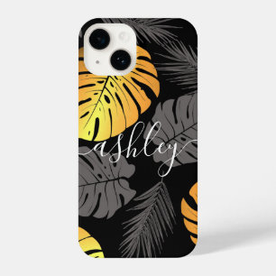 Golden Tropical Leaves iPhone 14 Case
