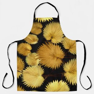 Golden Tropical Leaves: Licuala Elegance Apron